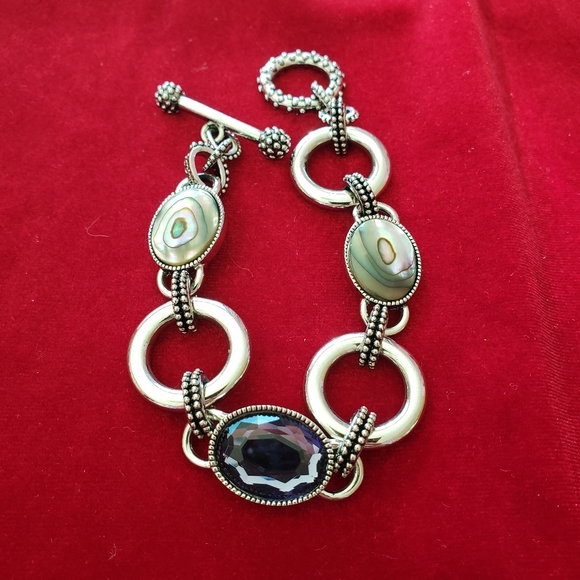 Lia Sophia Jewelry - Lia Sophia Silver Tone Abalone Toggle Bracelet